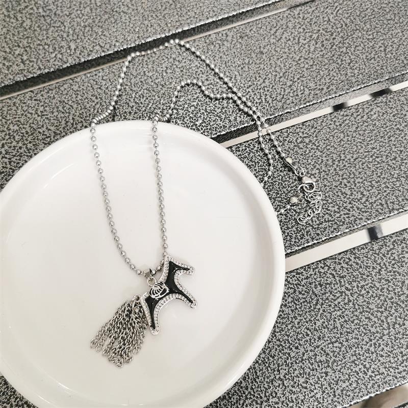 Titanium Steel Horse Pony Tassel Pendant Necklaces Women Mujer Adjusting Long Rope Sweater Chain Neck Accessories Gifts