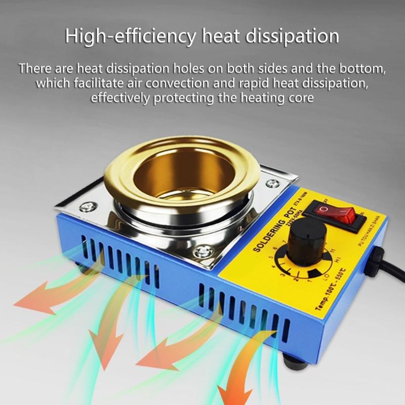 Профессиональный паяльный котел 160 Вт с регулируемой температурой от 100℃ до 550℃ для точных работ