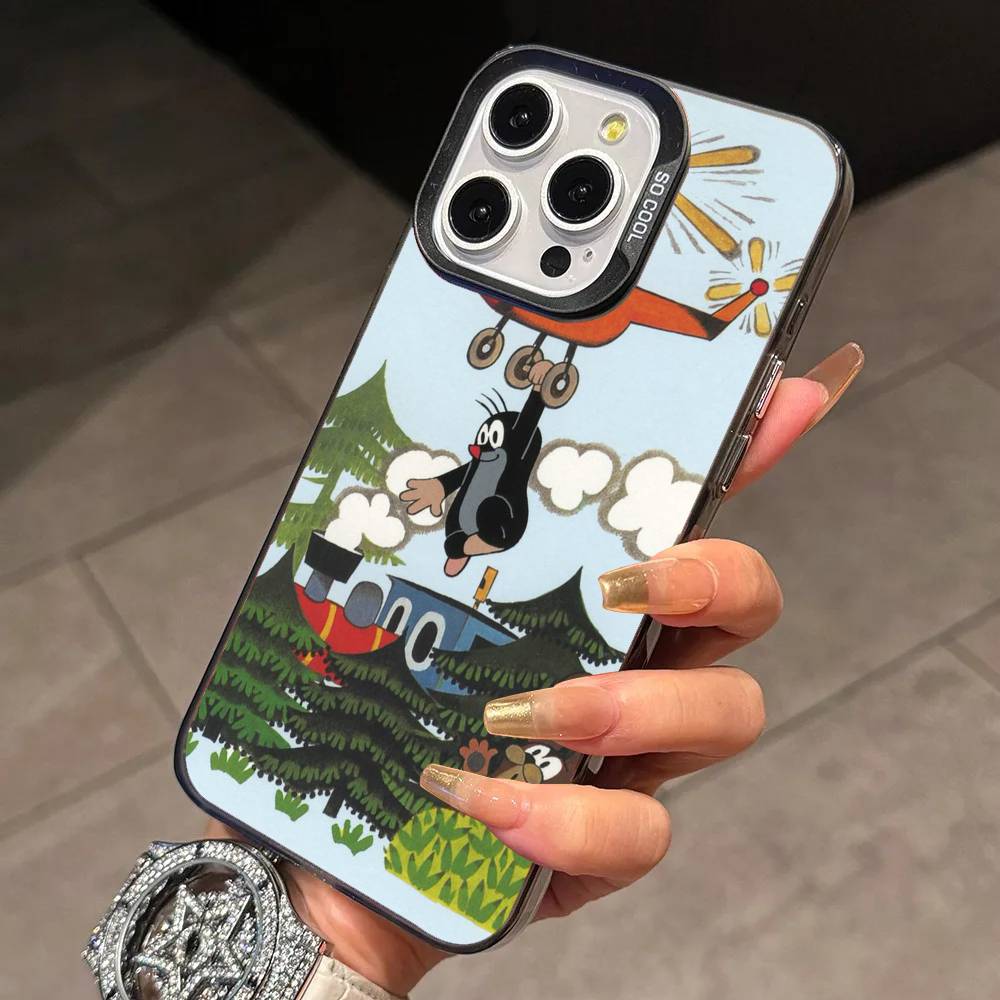 Mole Phone Case For iPhone 17,16,15,14,13,12,11 Plus,Pro Max,XS,Colorful Silver Black Cover