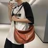 Crossbody Bag Women'S Simple Solid Color Small Satchel Backpack Trendy Leather Shoulder Bag Fashionable Versatile Dumpling Bag