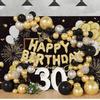 Black Gold And Silver Balloon Happy Birthday Aluminum Film Confetti Balloon Set Birthday Wedding Scene Decoration
