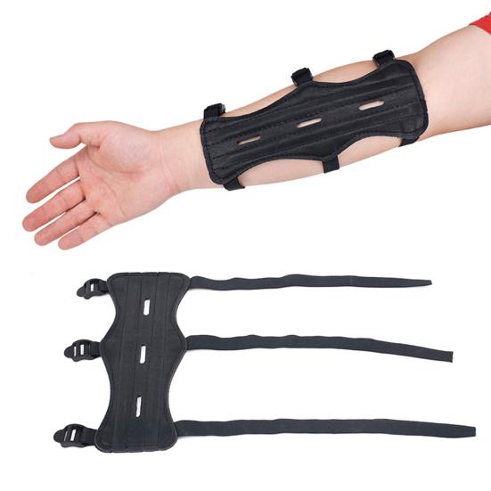 3 Straps Leather Archery Arm Guard Outdoor Hunting Safety Protection Gear