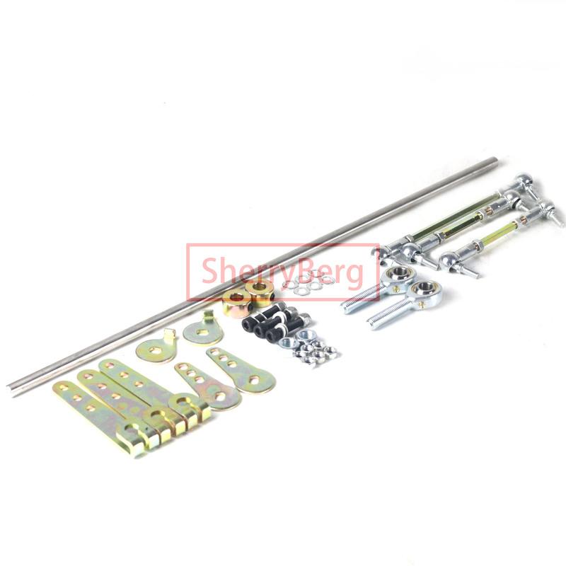 SherryBerg Carby Kit for Weber EMPI Solex Dellorto Dual Carb 36/40/42/45/48/50/55 DCOE Cross Bar Universal Linkage 99006.105