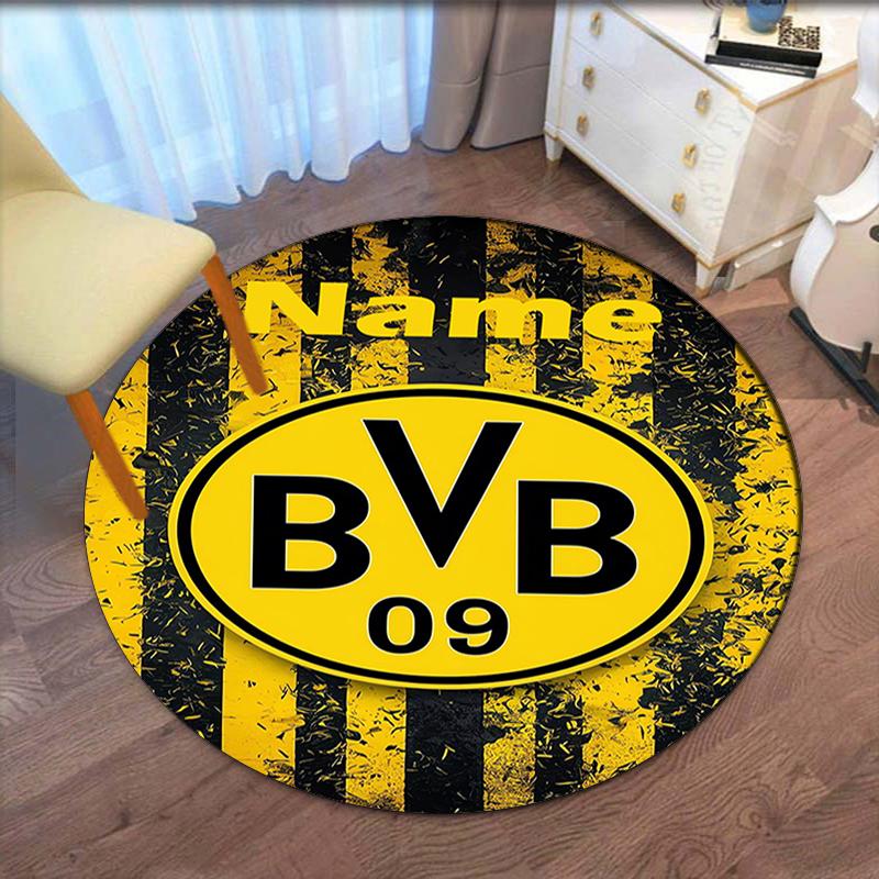 Custom Name BVB Printed Round Rug Carpet Chair Rug Area Rug Entryway Doormats,for Office Chair Living Room Bedroom Kitchen Room.