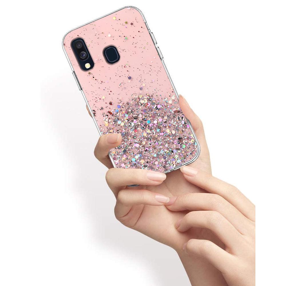 Samsung Galaxy A40 Case, Glittery, Pink