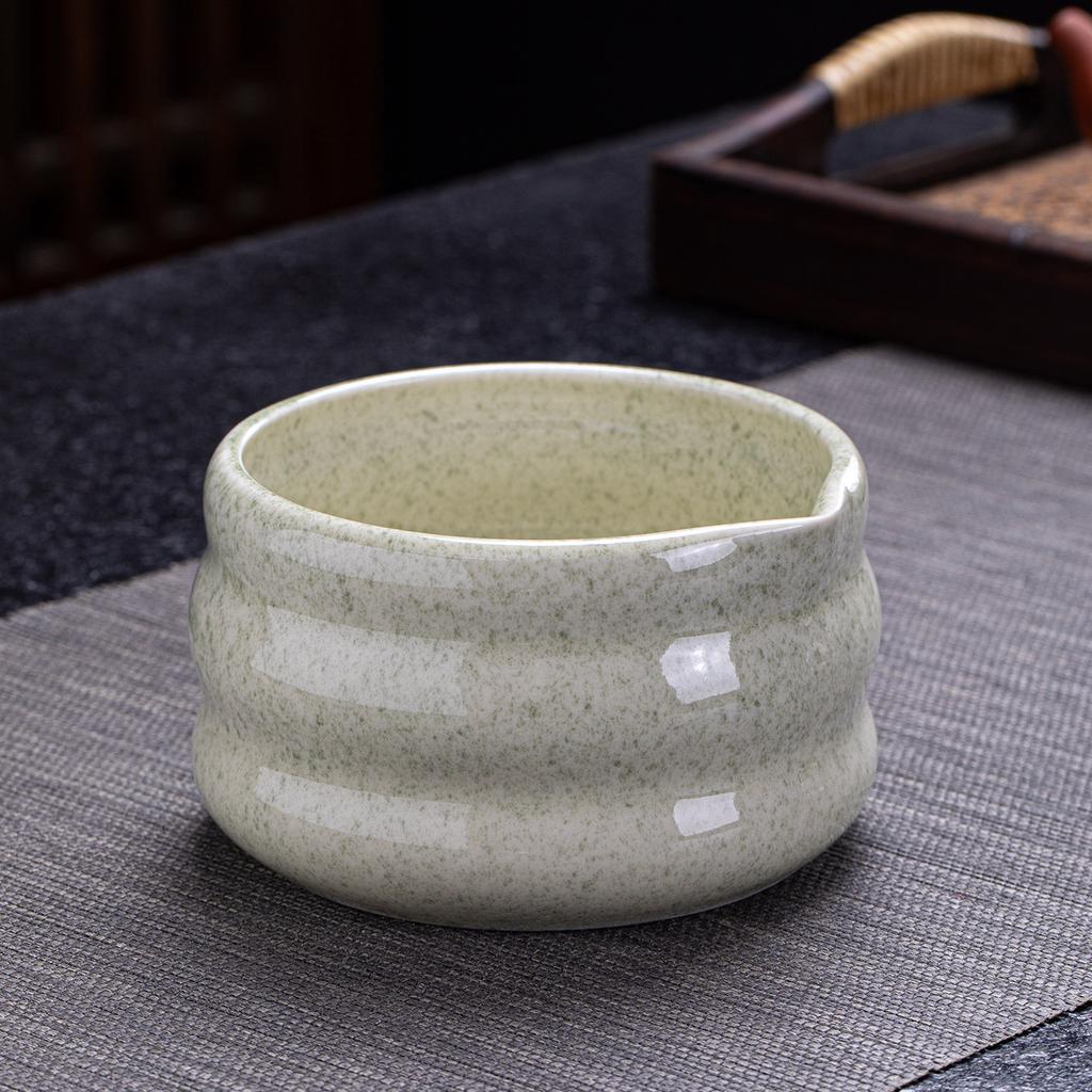 Matcha Grey Green Ceramic Matcha Bowl Large Capacity High Temperature Resistant Tea Salad Soup Bowl Smooth Green Tea Maker Cup