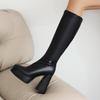 8/Autumn and Winter New Women's High Heel Long Boots Fashion Waterproof Platform Thick Heel Solid Color Large Size Boots