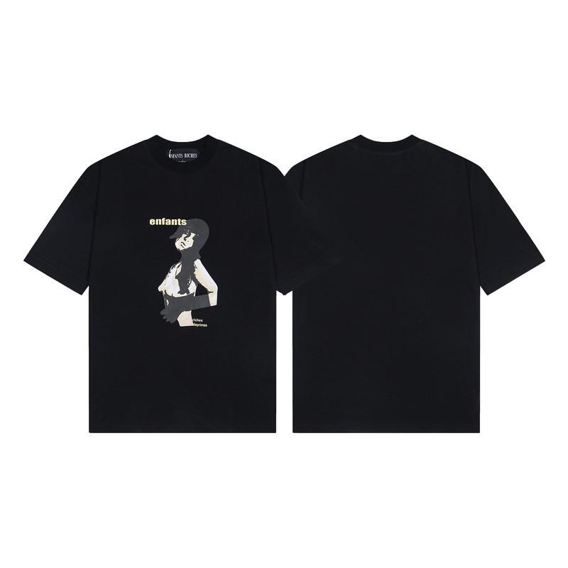 2025 Loose Fit Short Sleeve T-Shirt Men Women Cartoon Letter Print Casual Top