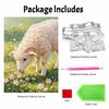 Pearl painting kit DIY cute sheep grazing in flower field home decoration painting