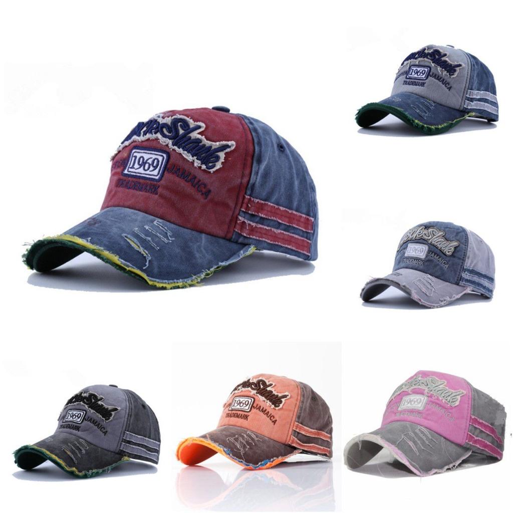 Винтажная вышитая бейсболка с необработанными краями для унисекс