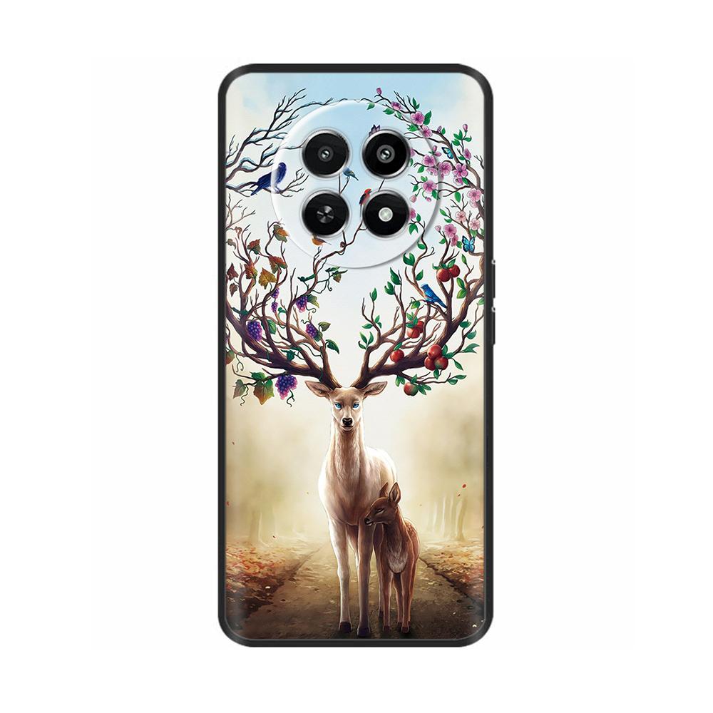 Для Realme 12 5G 12X Чехол для телефона Цветочный принт Мягкий черный ТПУ Fundas Для Realme12 12 X Защитный бампер Para Coque Etui Capas