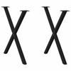 VidaXL Dining Table Legs In X-Shape, 2 Pieces, Black, 80 X (72-73) Cm, Steel 4012920