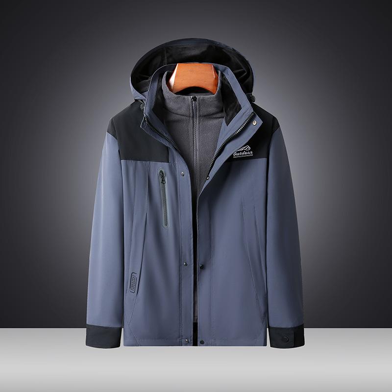 Куртка мужская 3-в-1 Hardshell со съемной флисовой подкладкой, водонепроницаемая, термокуртка для походов