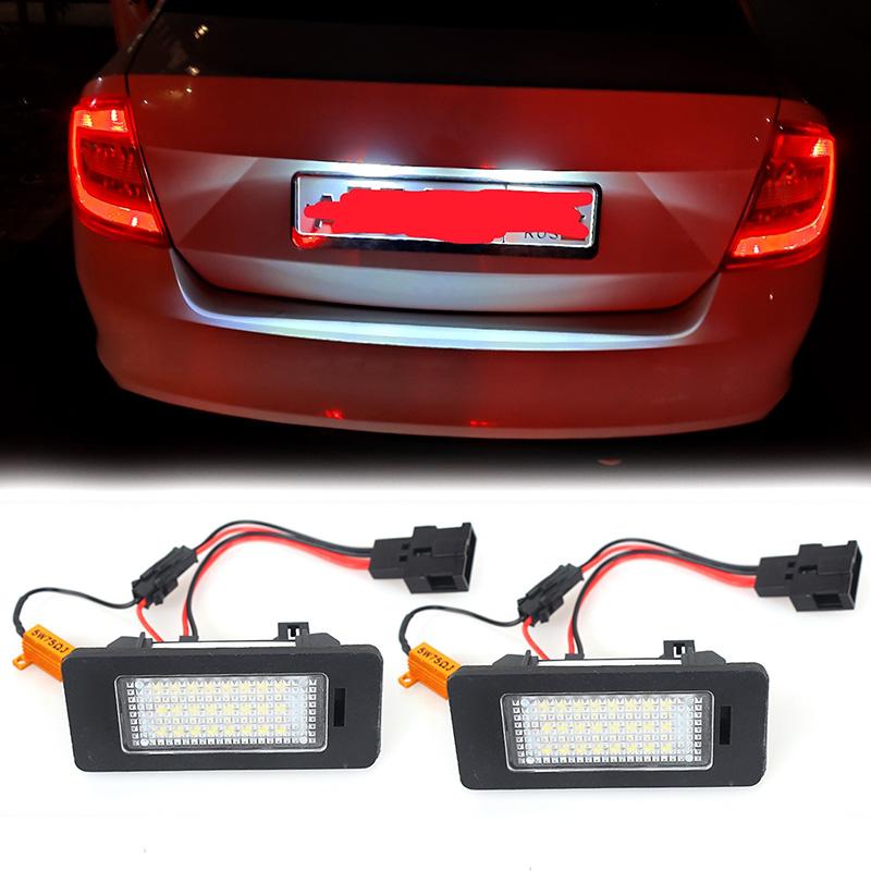 A Pair of LED License Plate Lights Auto Led Signal Lamp Fit For SKODA Octavia 3 /For Superb B6 /For Rapid /For Yeti /For Fabia