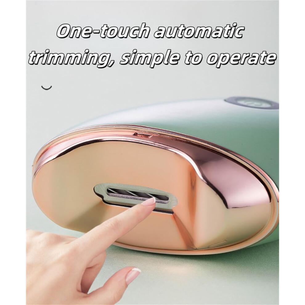 Electric Nail Clipper with LED Light, USB Rechargeable, Noise Reduction, Orange, for Thick Nails