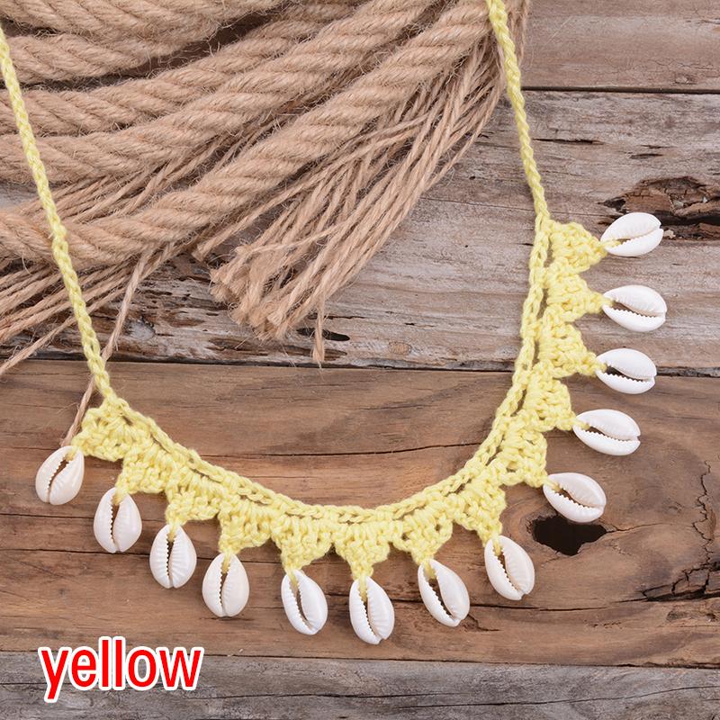 Women Natural Sea Cowrie Shell Summer Jewelry Rope Chain Choker Necklace Bohemian Shells Choker Girl Friendship Gifts