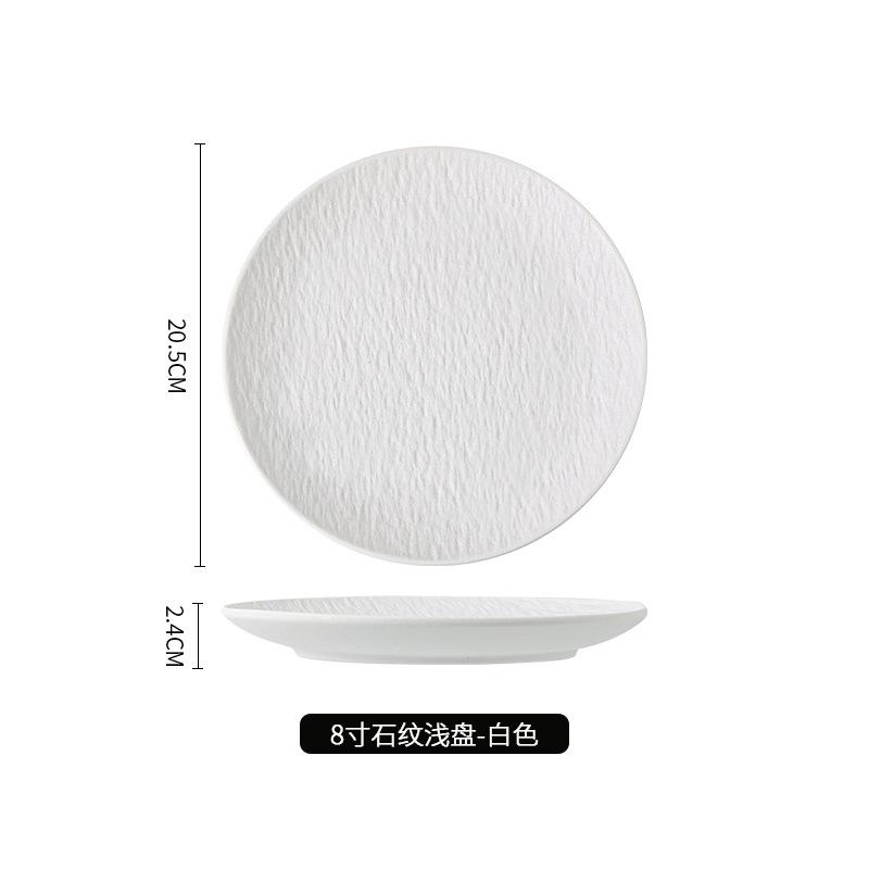 Ceramic Tableware, Steak Plates, Stone Pattern Frosted Salad Plates, Fruit Plates, Restaurant , Western Food