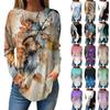 Tee Shirts For Women Fall Casual Long Sleeve Shirts Sweatshirt Retro Printing Top Pullover
