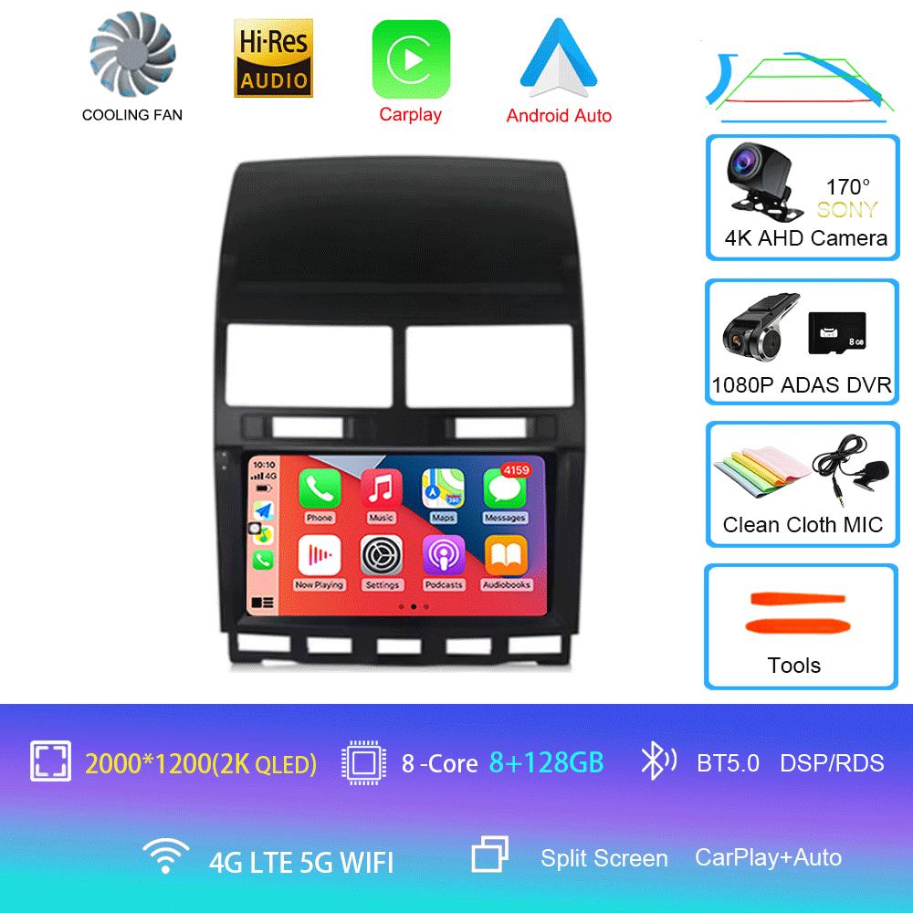 Автомагнитола Android 14 Carplay Auto Для Volkswagen Touareg GP 2002 - 2010 Навигация GPS Мультимедийный плеер Стерео видео wifi+4G BT