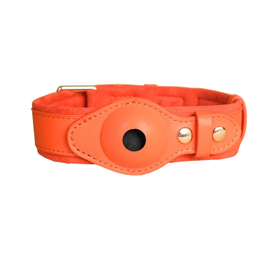 AirTag Leather Protective Cover Collar for Pet Dogs Apple Tracker Positioning Anti-loss Neck Ring