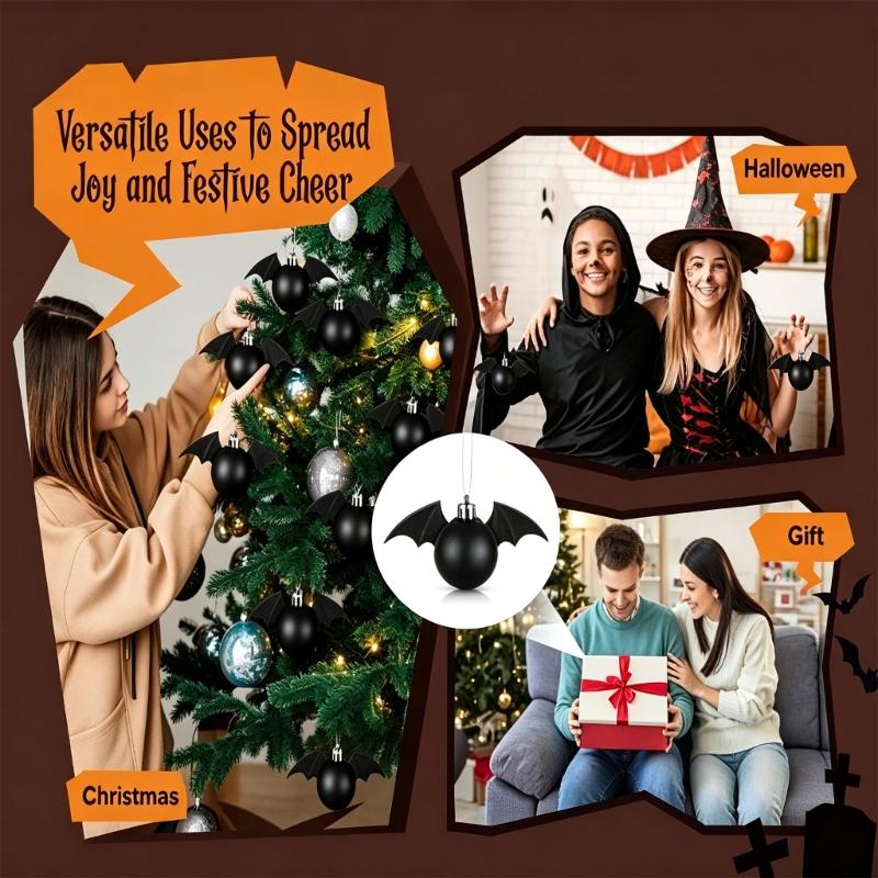 Матовый ornament-дерево с летучими мышами для Хэллоуинских композиций, Подвесное украшение-летучая мышь с крыльями для венка, styling дерева