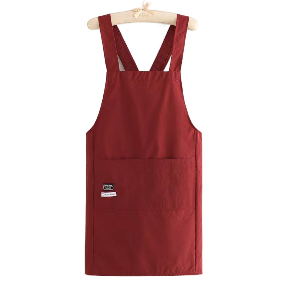 Водонепроницаемый кухонный фартук Маслостойкий Рабочая униформа шеф-повара Фартук с перекрестными лямками Женский/Мужской