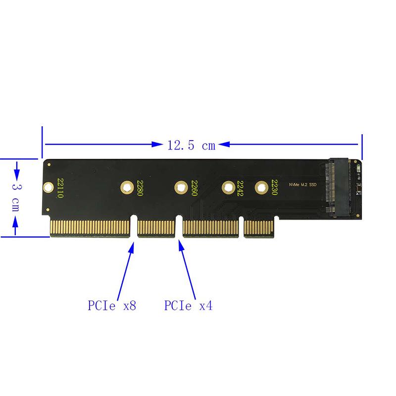 3Cm Height Pcie 3.0 4.0 To M.2 Nvme Ssd Adapter For 1U Server