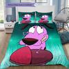 Courage The Cowardly Dog Cartoon 3 Pieces Bedding Set Soft Microfiber Duvet Cover Set With 2 Pillowcases For Bedroom Home Decor Without Comforter