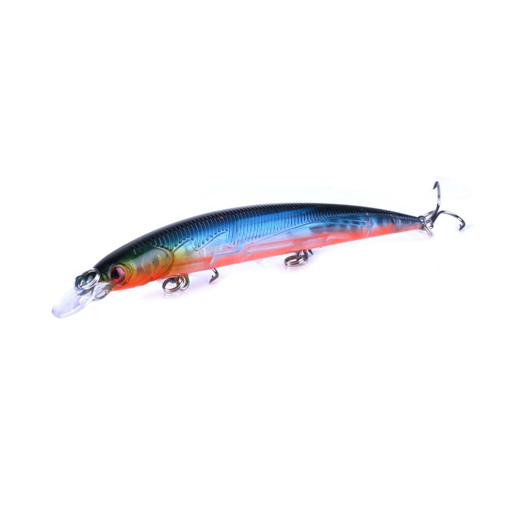 1pc Lifelike Pike Perch Lure Hengjia Plastic Wobbler Minnow Fishing Lure with 3D Eyes 0.47oz/5.3''