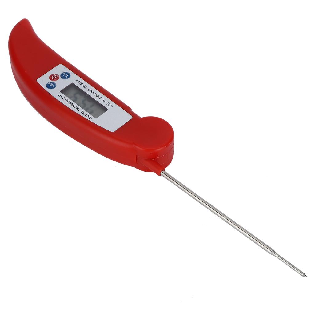 Red Folding Food Thermometer Portable HighAccuracy LCD Digital Cooking Temperature Meter