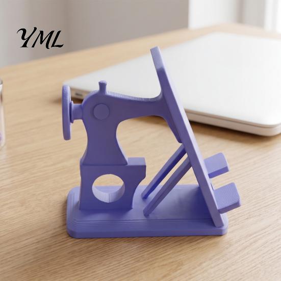 Universal Phone Stand Sewing Machine Holder, Desktop for Smartphones, Lightweight Portable Cell Unique Gift Lovers Mount Desks Workbenches Bookshelves