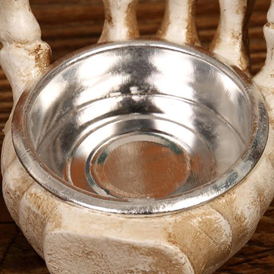 Yousheng Halloween Candle Holder Spooky Resin Grim Reaper Skeleton Human Organ Statue Tabletop Tea Light Holder for Home Office Kitchen Mantel Decor