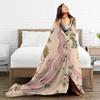 Border Painting Art Girl Plush Blanket Boy Girl Flannel Throw Blanket For Couch Chair Super Warm Custom Quality Bedspread Gift