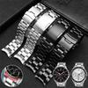 Для Seiko Timex Casio Longines Изогнутый Конец Нержавеющая Сталь Ремешок Мужской 20мм 22мм Высококачественный Металл Браслет Часов Цепочка Часов