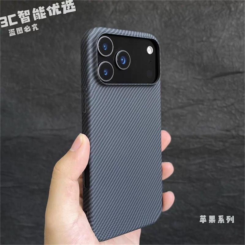 Матовый жесткий чехол для iPhone 17 Pro Max 17 Ari Ультратонкий ПК Текстура углеродного волокна Задняя крышка Легкий корпус Бампер