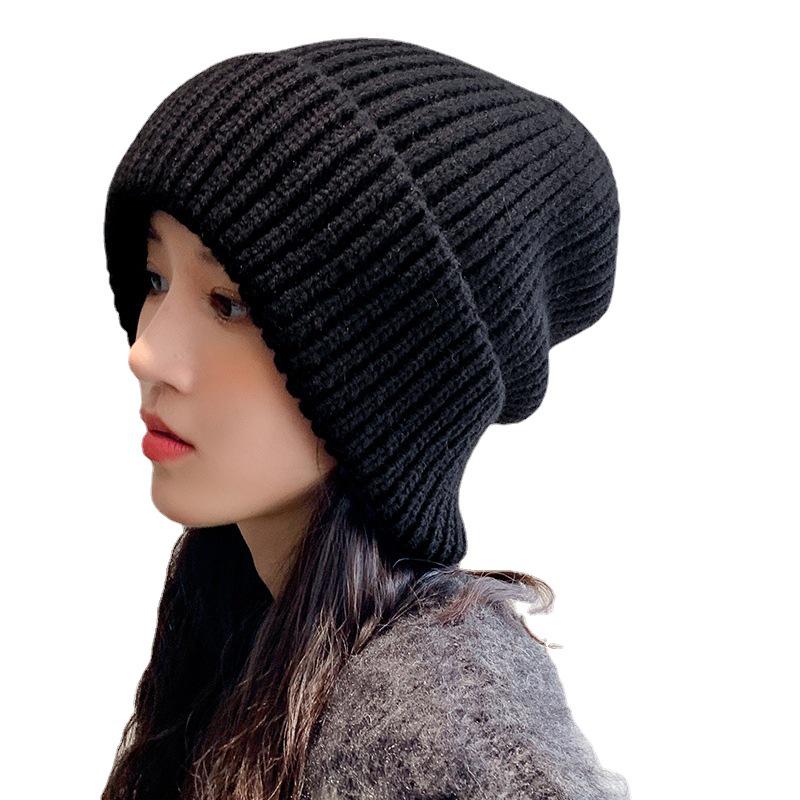Korean Style Women's Winter Wool Hat: Thick, Warm, Casual Knitted Design for Autumn & Winter