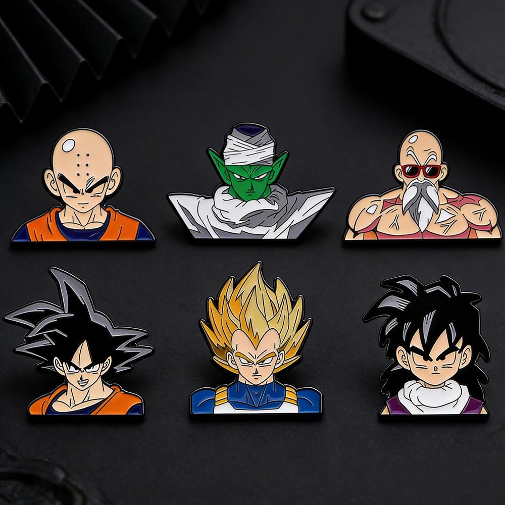 Брошь из аниме Dragon Ball - Кавайный узор с Гоку, Вегетой, Гоханом, Значок с персонажем японского мультфильма, Маленький подарок, Аниме-аксессуары