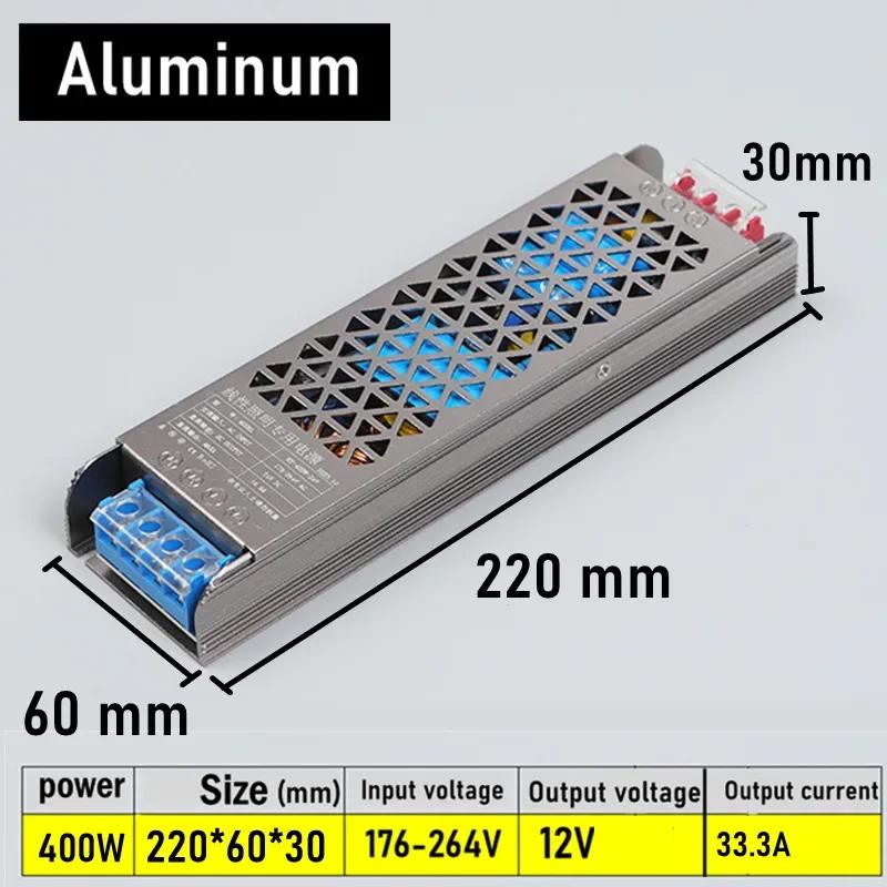 Super Thin AC DC Transformers 220V To 12V 24V Switching Power Supply 12V 24 V Volt 60W 100W 200W 300W 400W For Home Lighting