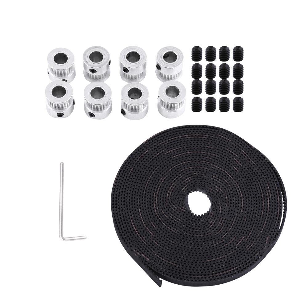 3D Printer Set Kit 8pcs 2GT Timing Pulley Bore 8mm+5Meters Belt Wide 6mm+16 Screws