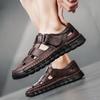 Fashion Light Non-slip Roma Sneakers Anti-collision Toe New Men's Sandals Classic Genuine Leather Sandals Stylish Outdoor Beach Shoes