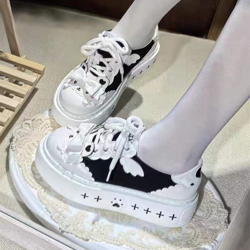 Милый дом Яби сыр кролик круглый платформа холст лоферы женские лолита милая лолита кеды