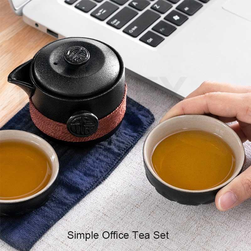 Наборы керамических чайников BORREY, портативный дорожный чайный сервиз, черный керамический чайник, гайваньские чайные чашки, чашка для чайной церемонии, изысканные подарки