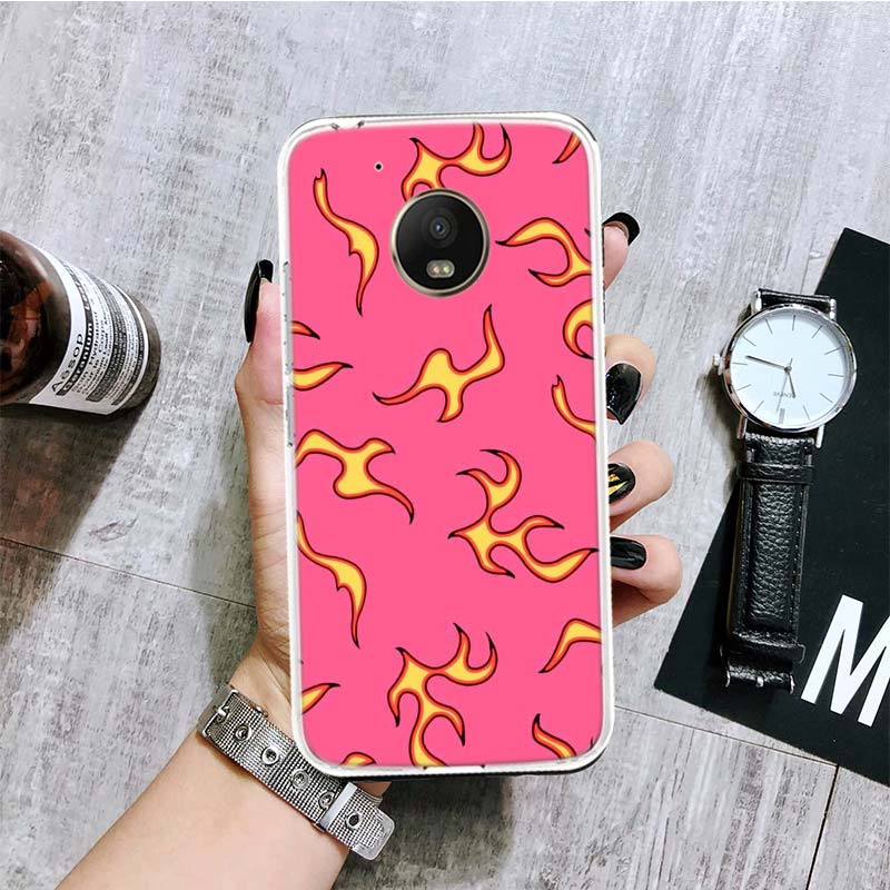 Чехол для телефона Blue Red Flame Fire для Motorola Moto G9 G8 G7 G6 G5 E6 E5 E4 Plus Play Power One Action Macro Coque Capa