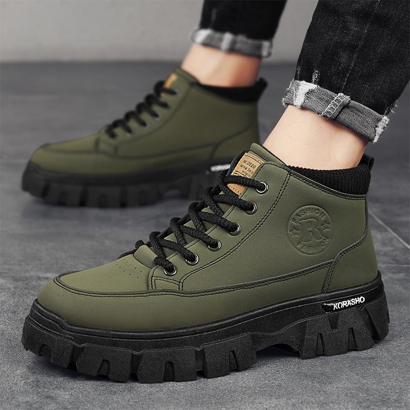 22 осень новые ботинки Мартин дышащие высокие ботинки на платформе нескользящие рабочие короткие ботинки