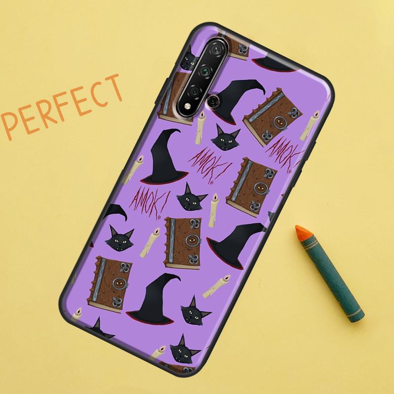 Witch Black Cat Case For Huawei Nova 9 10 SE 11i 8i 7i 3i Nova 5T Y60 Y61 Y70 Y90 P20 P30 P40 Lite P60 Pro