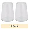 2 Pack Tritan Stemless Wine Glasses Microwave Safe BPA Free Durable Outdoor Indoor Use Enjoyable Sipping Experience