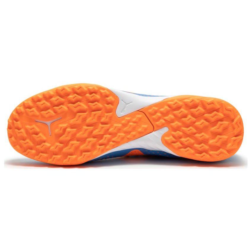 Puma Future Match Круглый носок Шнуровка TT (Резиновые шипы) Мужские футбольные бутсы для искусственного газона, сине-оранжевые, 107184-01