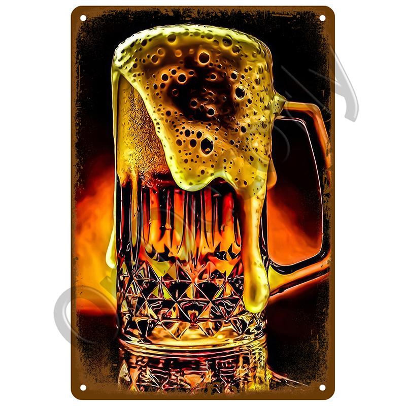 Plaque Metal Sign Plate Vintage Posters Wall Art Drink Beer Cocktail Tin Sign Decoration For Bar Pub Club Man Cave Iron Painting