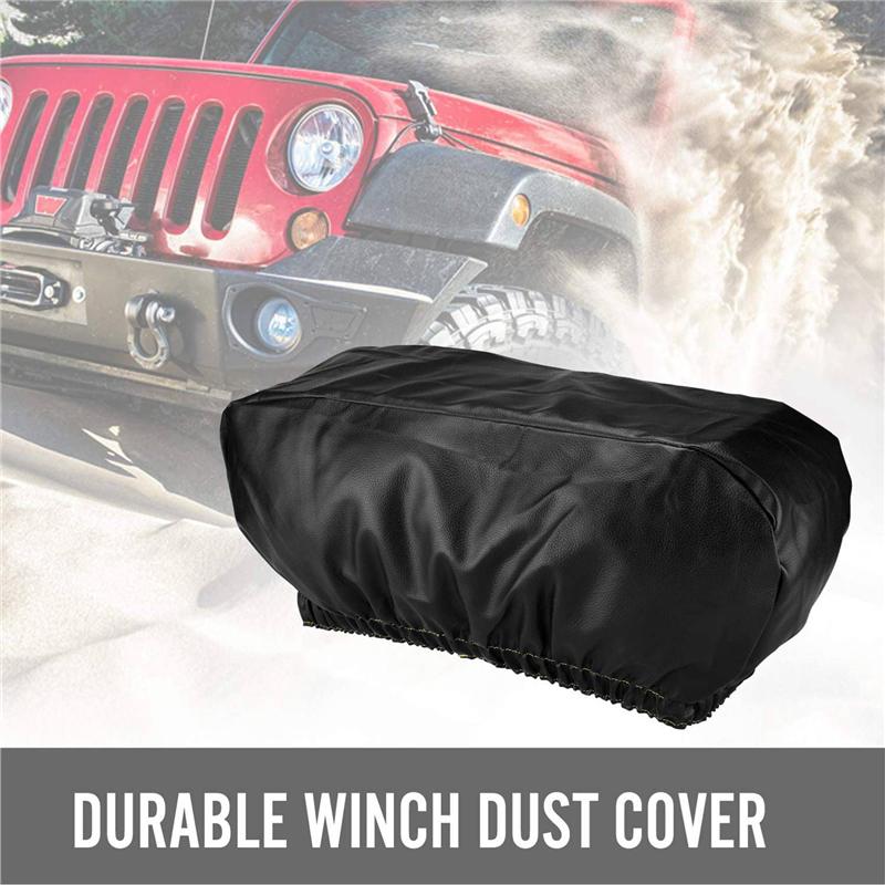 ABLZ-5X Winch Cover Heavy Duty Waterproof Winch Protection Cover Dust-Proof Universal Winch Cover For Up To 17500 Lbs