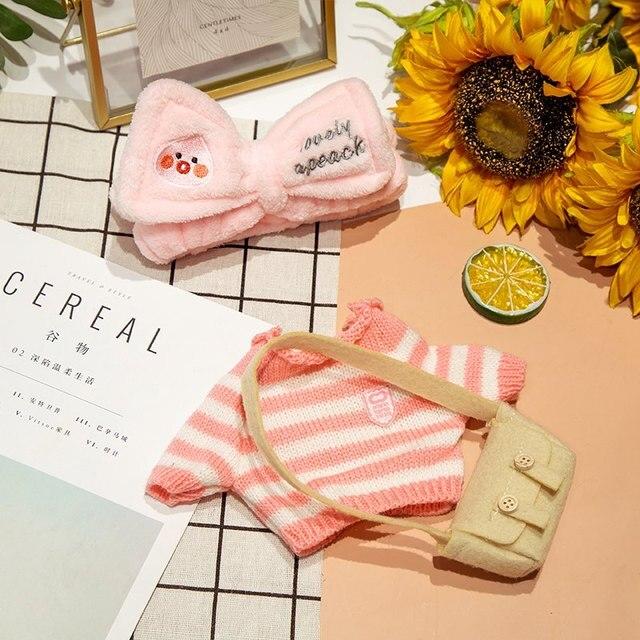Аксессуары для кукол Lalafanfan Cafe Duck, одежда Kawaii Duck с одеждой, плюшевые игрушки, мягкая повязка для волос, подарок для девочек